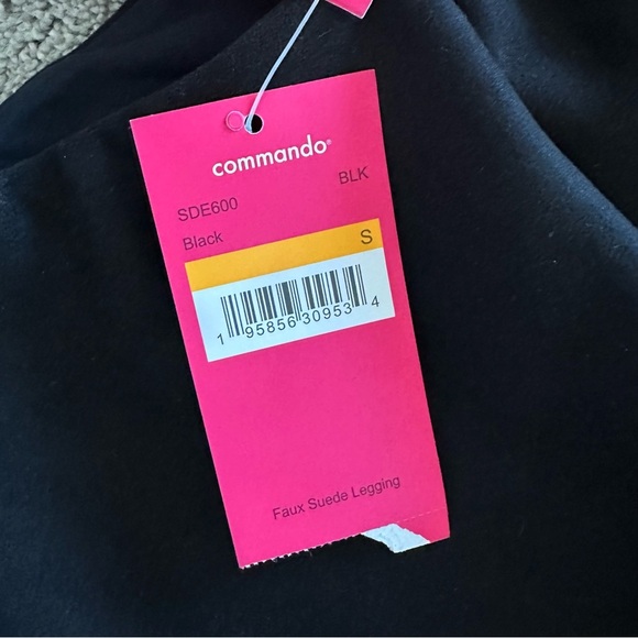 Commando Faux Suede High Waist Leggings Size Small Black NEW - Picture 2 of 7